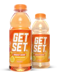 Orange drink bottles