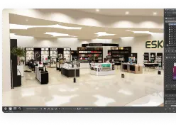 A photo of the store in a photo editing program