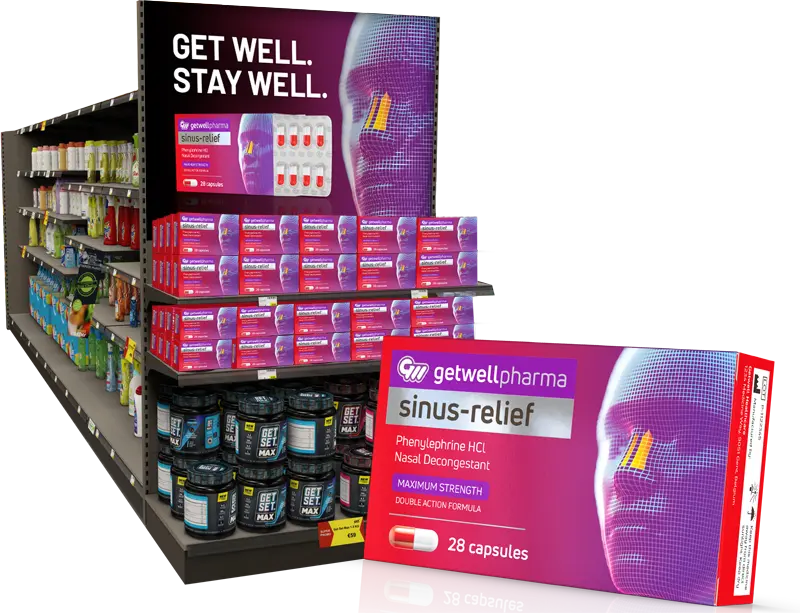 Shelf with medicine packages