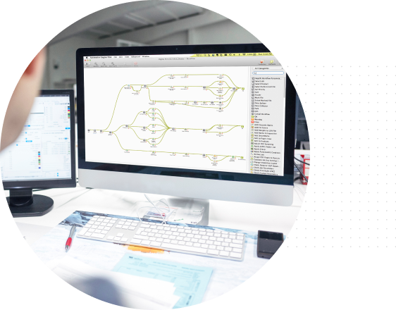 Screen of the computer displaying Automation Engine