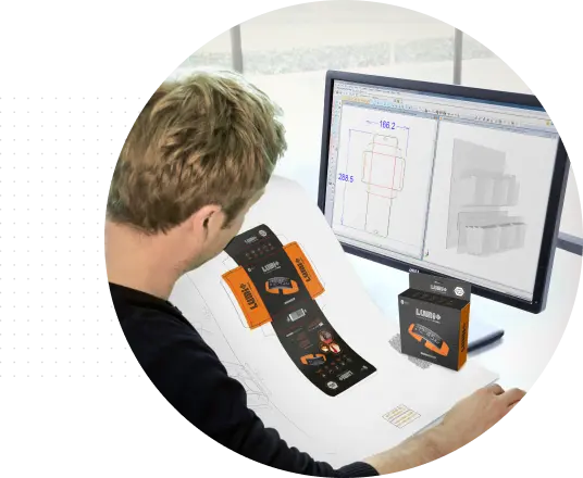 Man with a plan in front of the screen