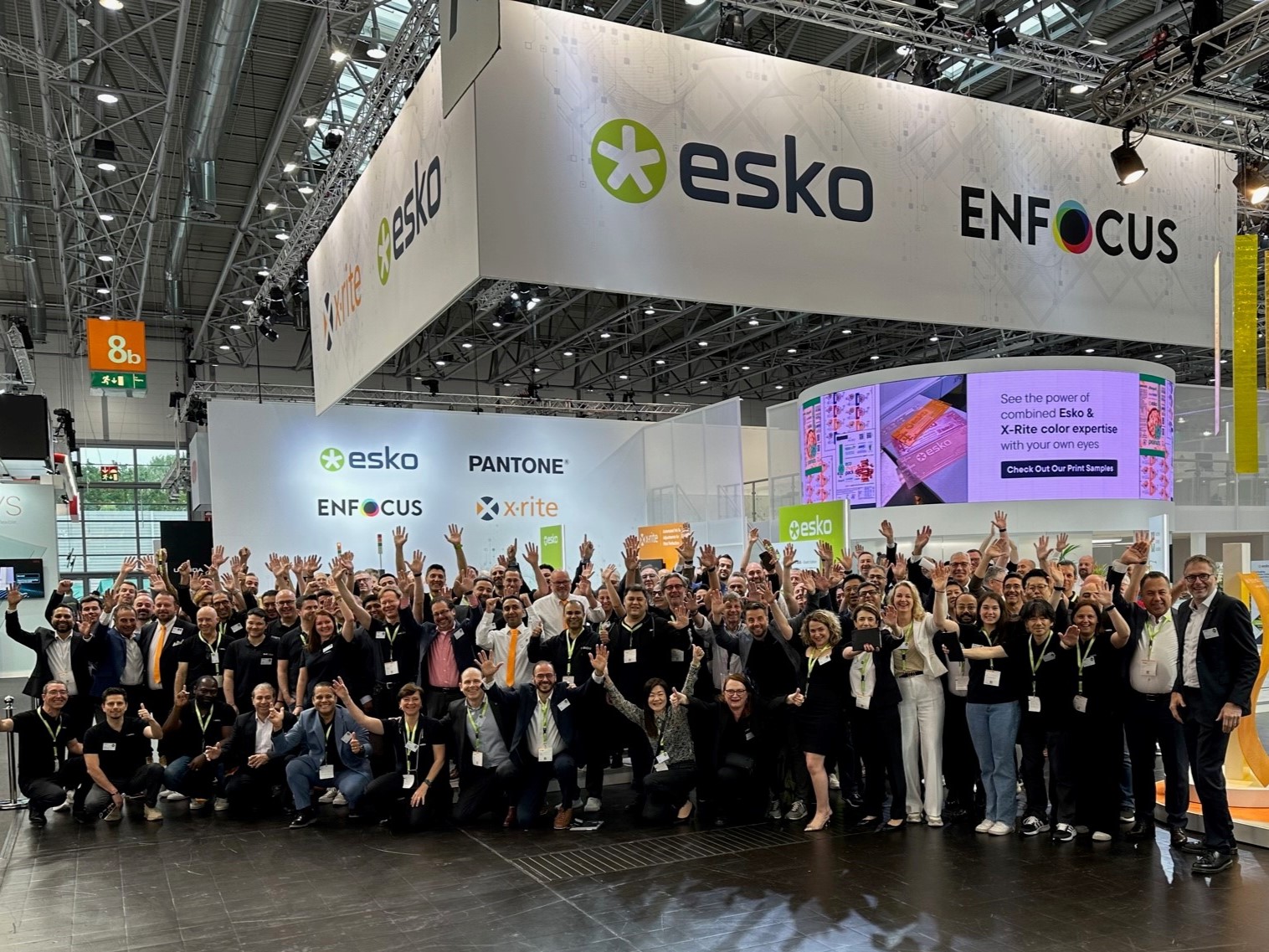 Esko employees stand at Esko's booth at Drupa 2024