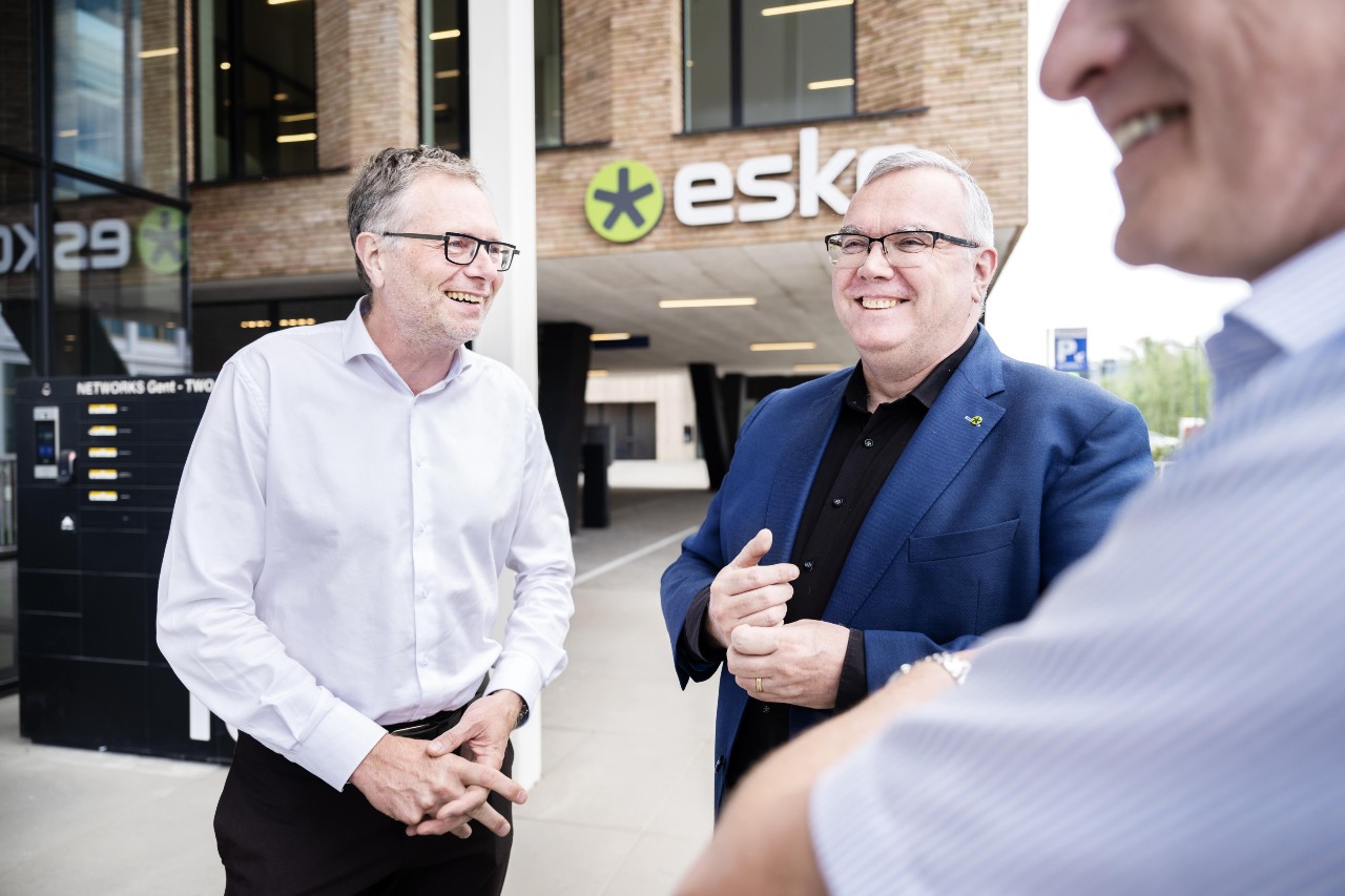 Jan and Mark outside the Esko office