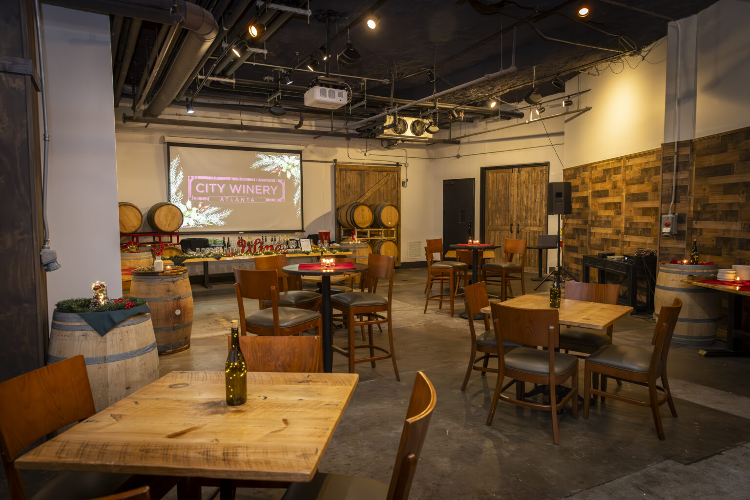 Image of barrel aging room in Atlanta