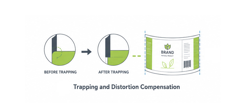 trapping and distortion compensation for flexo printing