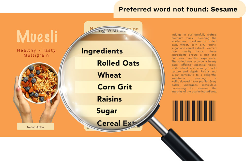 webcenter go's comply tool checking labels for missing allergen declarations!