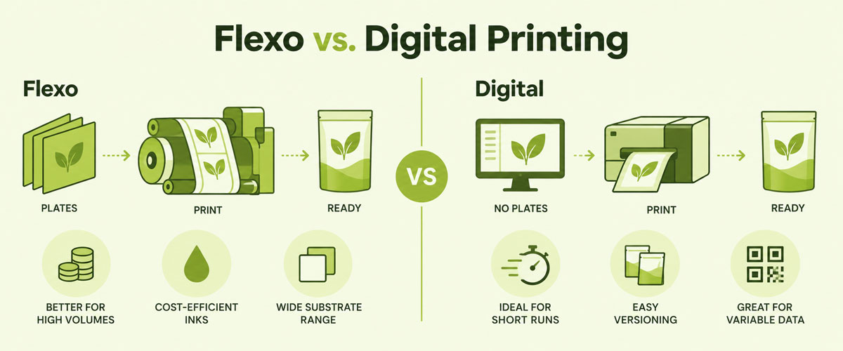 flexographic printing vs. digital printing